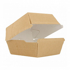 Коробка для бургера Garcia de Pou жиронепроницаемая рифленая, 14*12*8 см, 50 шт/уп, картон в Екатеринбурге фото