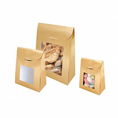 Пакетик с окном для кондитерских изделий Garcia de Pou 9+4,5*13 см, золотой, картон, 1 шт в Екатеринбурге фото