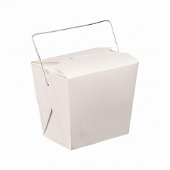 Коробка для лапши с ручками Garcia de Pou 480 мл белая, 7*5,5 см, 50 шт/уп, картон в Екатеринбурге, фото