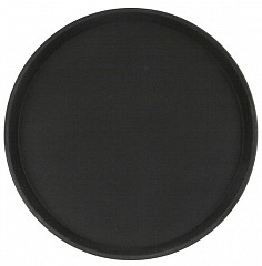 Поднос прорезиненный круглый Luxstahl 350х25 мм черный [1400CT Black] в Екатеринбурге, фото
