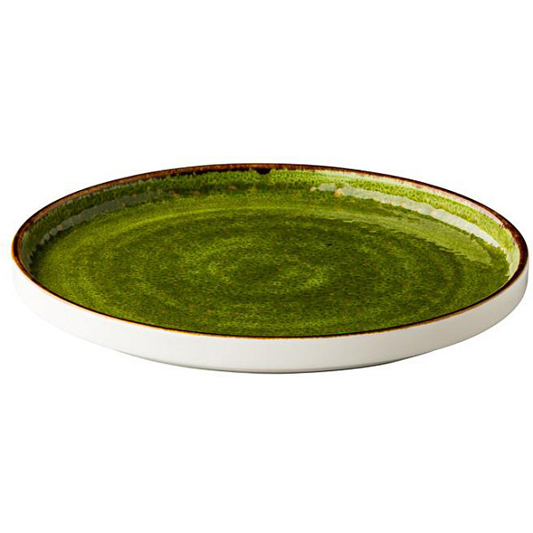 Тарелка с вертикальным бортом, стопируемая Style Point Jersey 25,4 см, цвет зеленый (QU92060) фото