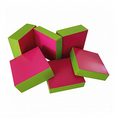 Коробка для кондитерских изделий Garcia de Pou 23*23*5 см, фуксия-зеленый, картон в Екатеринбурге фото