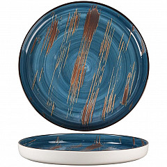Тарелка с бортом P.L. Proff Cuisine Texture Dark Blue Lines 28 см, h 3,1 см в Екатеринбурге, фото