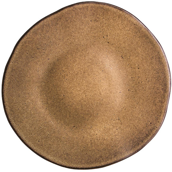 Тарелка мелкая безбортовая Style Point Stone 28,5 см, цвет коричневый, Q Authentic (QU63334) фото