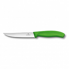 Нож для стейка и пиццы Victorinox зеленая ручка, волнистое лезвие, 12 см в Екатеринбурге фото