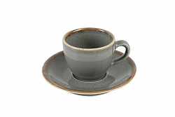 Блюдце для кофейной чашки Porland 12 см фарфор цвет темно-серый Seasons (122112) в Екатеринбурге, фото