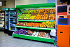 Овощной стеллаж с боковинами ЛДСП с зеркальным фризом и подсветкой Евромаркет Ширина 100 см фото