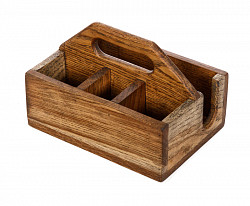 Ящик для сервировки деревянный Luxstahl 210х150 мм с ручкой в Екатеринбурге, фото