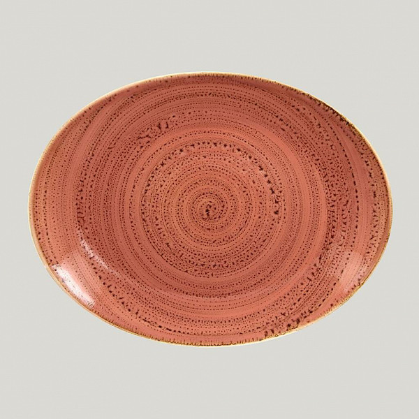 Овальная тарелка RAK Porcelain Twirl Coral 32*23 см фото