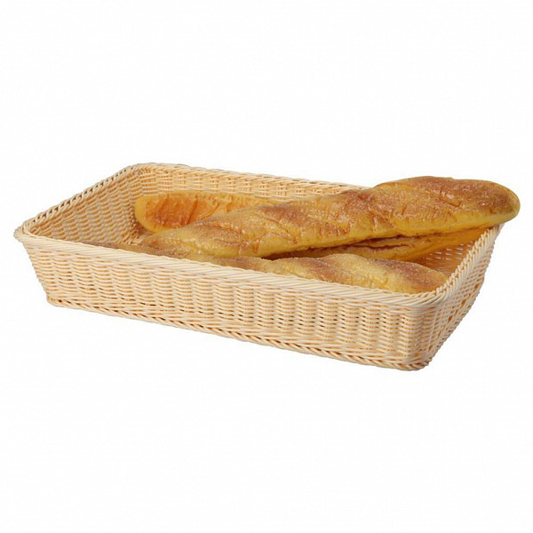Корзина для хлеба и выкладки P.L. Proff Cuisine 53*32,5 см h10 см плетеная ротанг бежевая фото