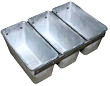 Форма хлебная  алюминиевая литая №7 (220х110х115) мм, 3-секционная