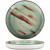 Тарелка с бортом P.L. Proff Cuisine Texture Light Green Lines 28 см, h 3,1 см фото