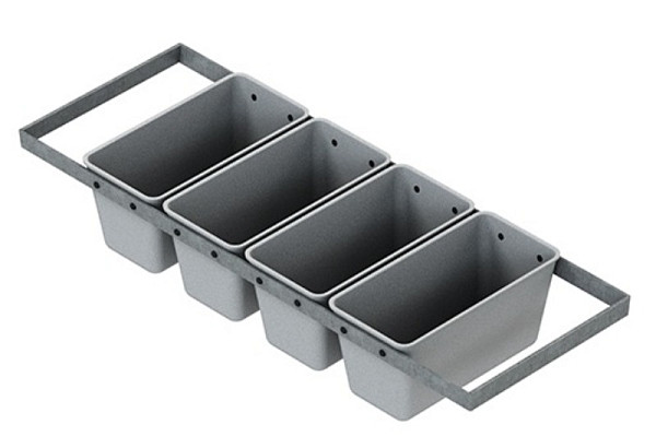 Форма хлебная Спика № 11х4, 4 секции, с ручками фото