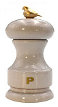Мельница для соли Bisetti 11 см, бук лакированный, цвет белый, с птичкой Bird (BIS01.00320S.320)