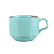 Чашка чайная Porland 177 мл, стопируемая, цвет бирюзовый Seasons (322107)