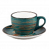 Чайная пара P.L. Proff Cuisine Texture Dark Green Lines 200 мл, 14,5 см, h 6,5 см фото