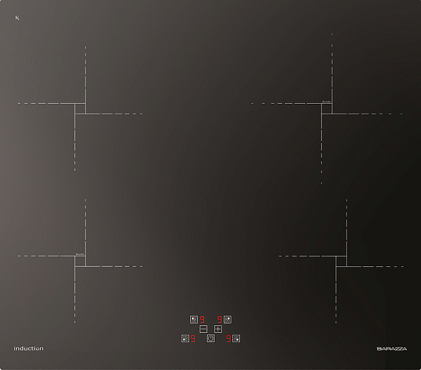 Индукционная панель встраиваемая Barazza 1PIDG64N 4mm black glass ceramic фото