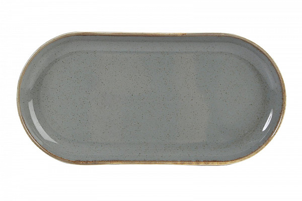 Блюдо овальное Porland 32х20 см фарфор цвет темно-серый Seasons (118132) фото