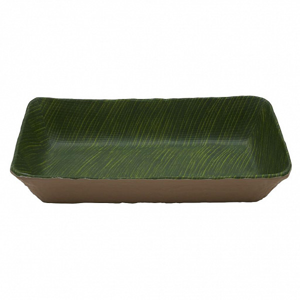 Салатник прямоугольный P.L. Proff Cuisine 32,5*17,6*6,5 см Green Banana Leaf пластик меламин фото