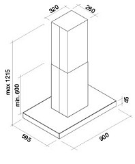 Островная вытяжка Falmec LUCE ISOLA GLASS BLACK 90	CLHI90.00P6#ZZZN491F в Екатеринбурге, фото 2
