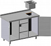 Барная станция для кофемашин Restoinox БСНКР-12/7-БП с нок-бокс фото