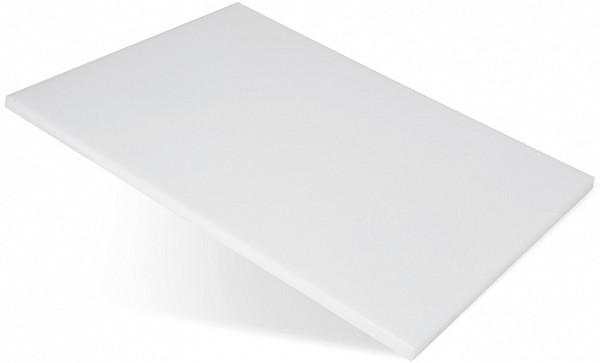 Доска разделочная Luxstahl 400х300х12 белая пластик фото