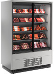 Холодильная горка Полюс FC20-07 VV 1,3-1 0030 STANDARD фронт X1 бок металл с зеркалом (9006-9005)