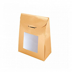 Пакетик с окном для кондитерских изделий Garcia de Pou 11,5+5,5*18 см, золотой, картон в Екатеринбурге, фото