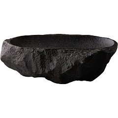 «Камень» овальный Style Point Raw Design 23x15x6,5 см, каменная керамика, цвет черный (RD19102) в Екатеринбурге, фото