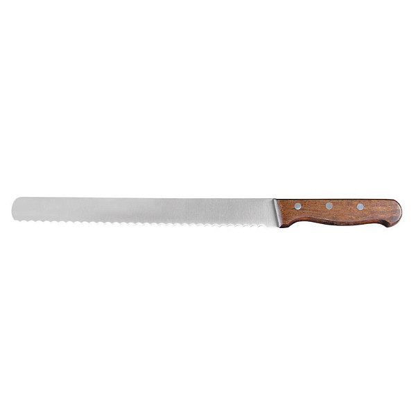 Нож кондитерский P.L. Proff Cuisine 28 см волнистое лезвие Wood деревянная ручка (99005039) фото